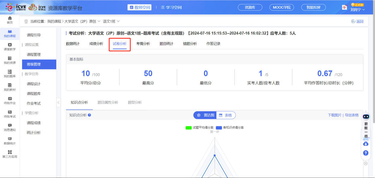 题库考试已启用