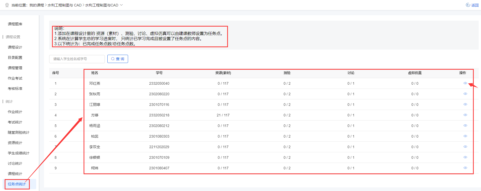 任务点统计